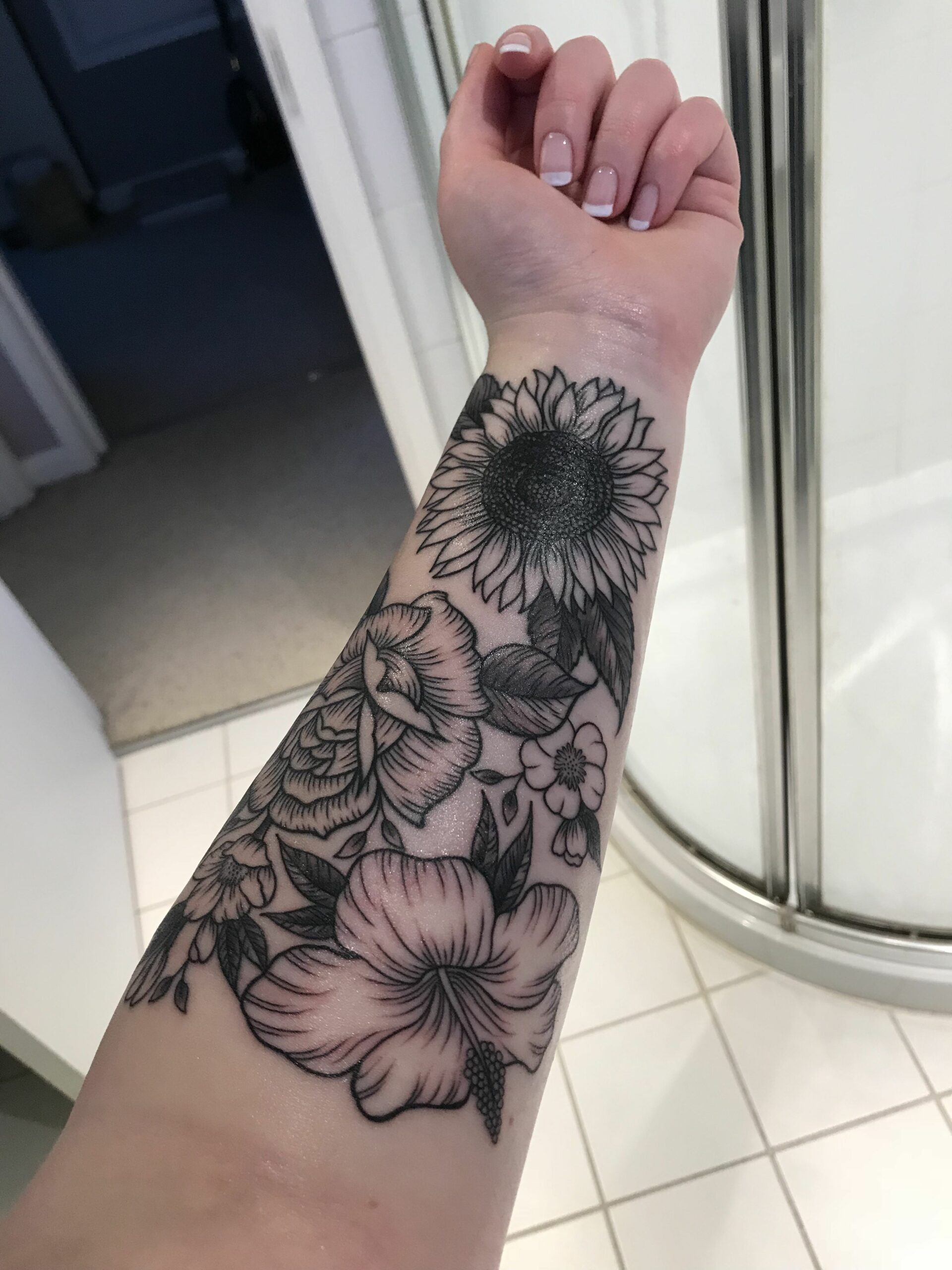 Cover up tattoo done by Richard at ‘Alans tattoo studio’ | Arm cover up