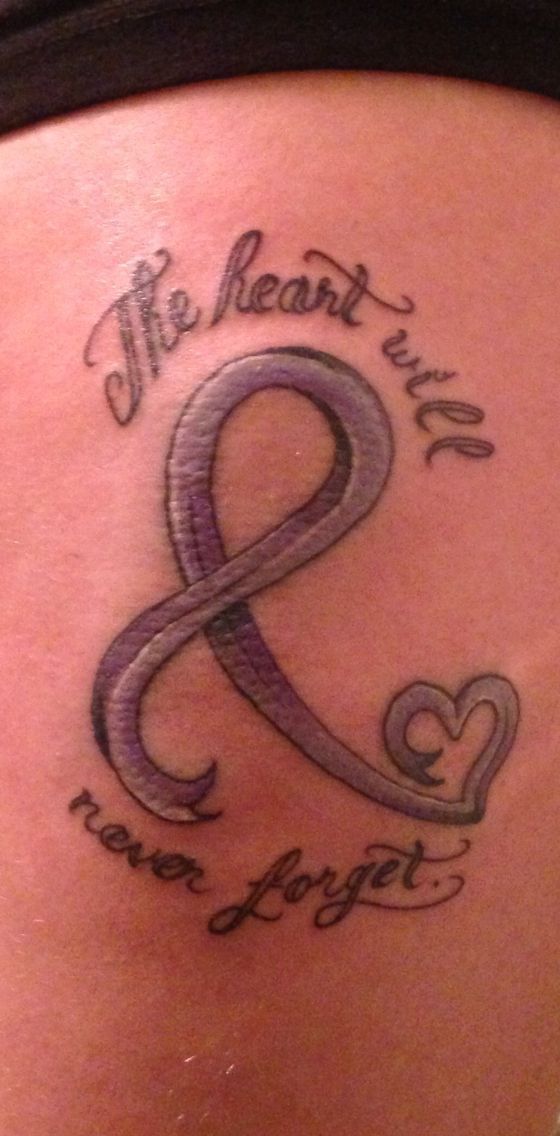 Alzheimers ribbon tattoo