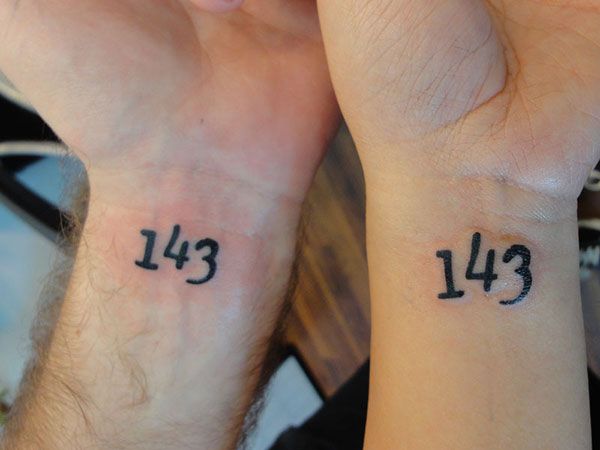 Design- 143 (girls) Meaning- Stands for 'I love you' Placement- left