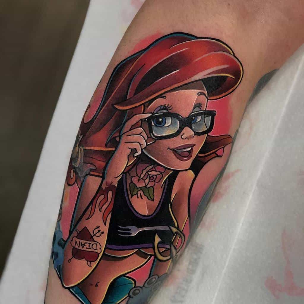 Classic Ariel Portrait Tattoo