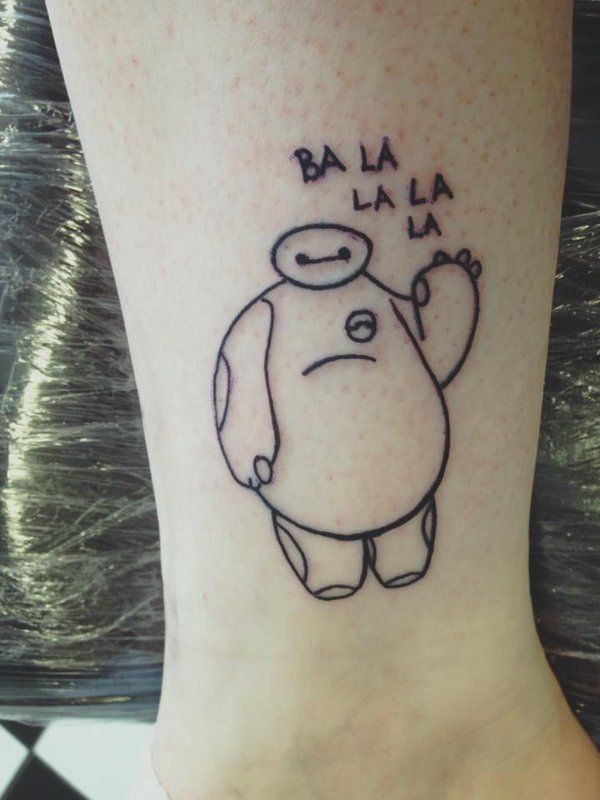 Classic Baymax silhouette tattoo