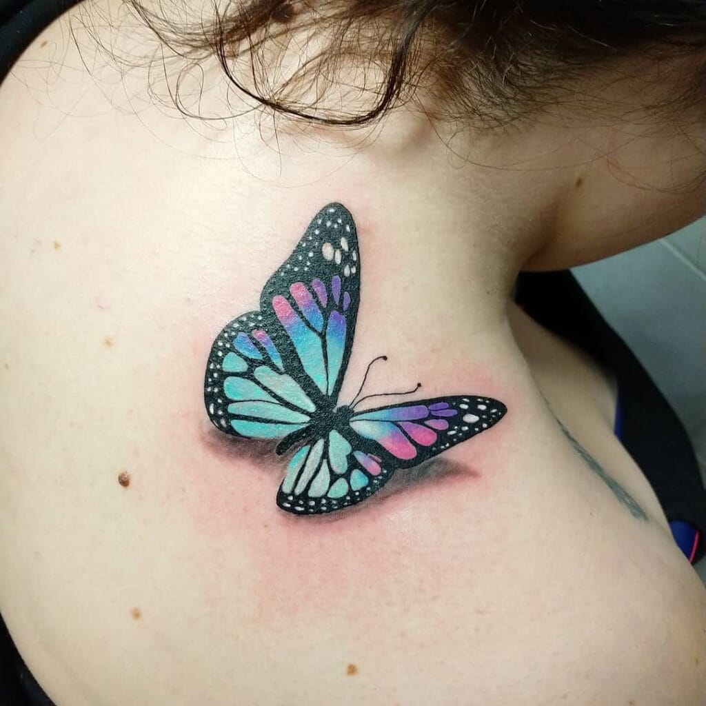Exquisite 3D butterfly tattoo symbolizing hope