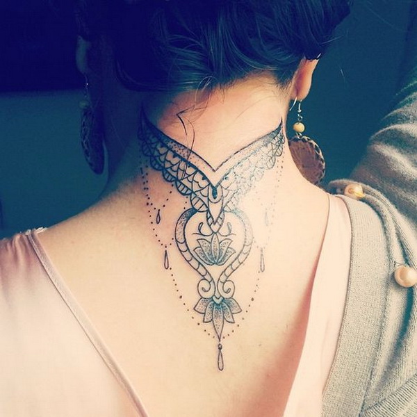 Back of Neck Tattoo Design