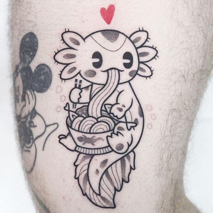 Kawaii Axolotl Tattoo