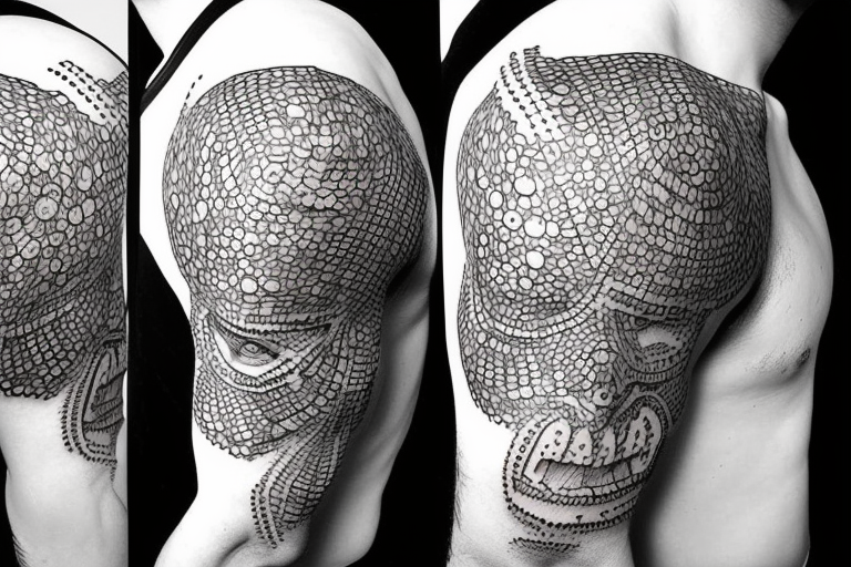 Fierce Warrior Silhouette Tattoo