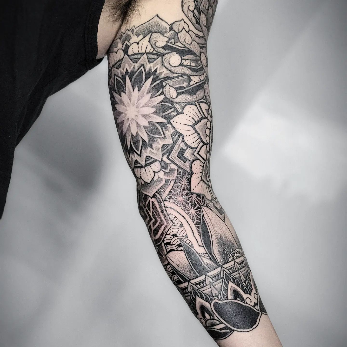 Abstract 3/4 Sleeve Tattoo