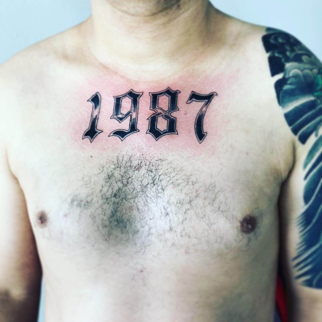 Chest Placement of 1987 Tattoo
