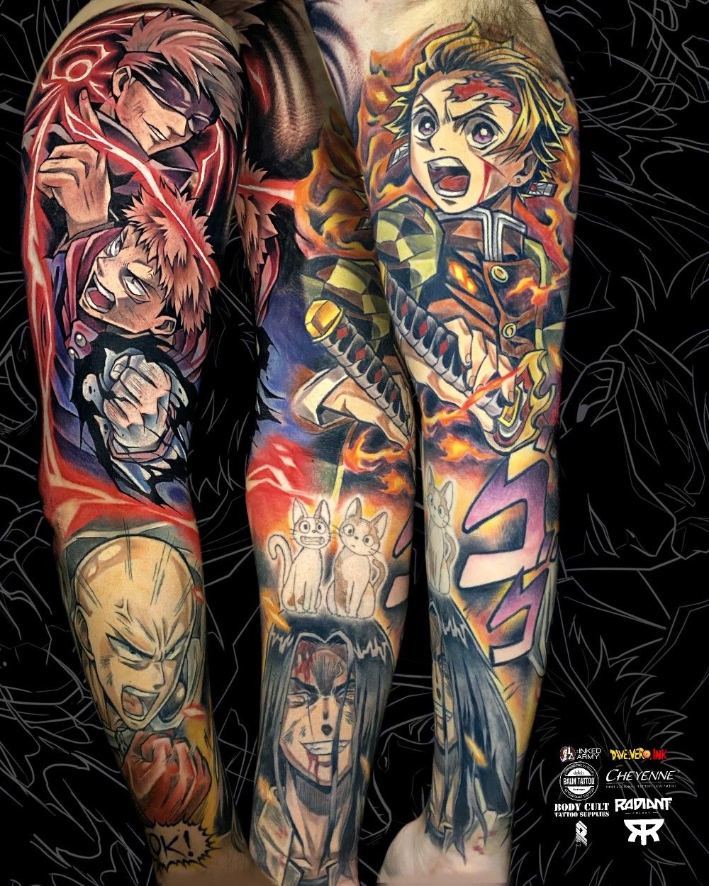 Slayer Tattoo, Tattoo Ideas, Tattoo Designs, Calf Tattoo, Anime Tattoos