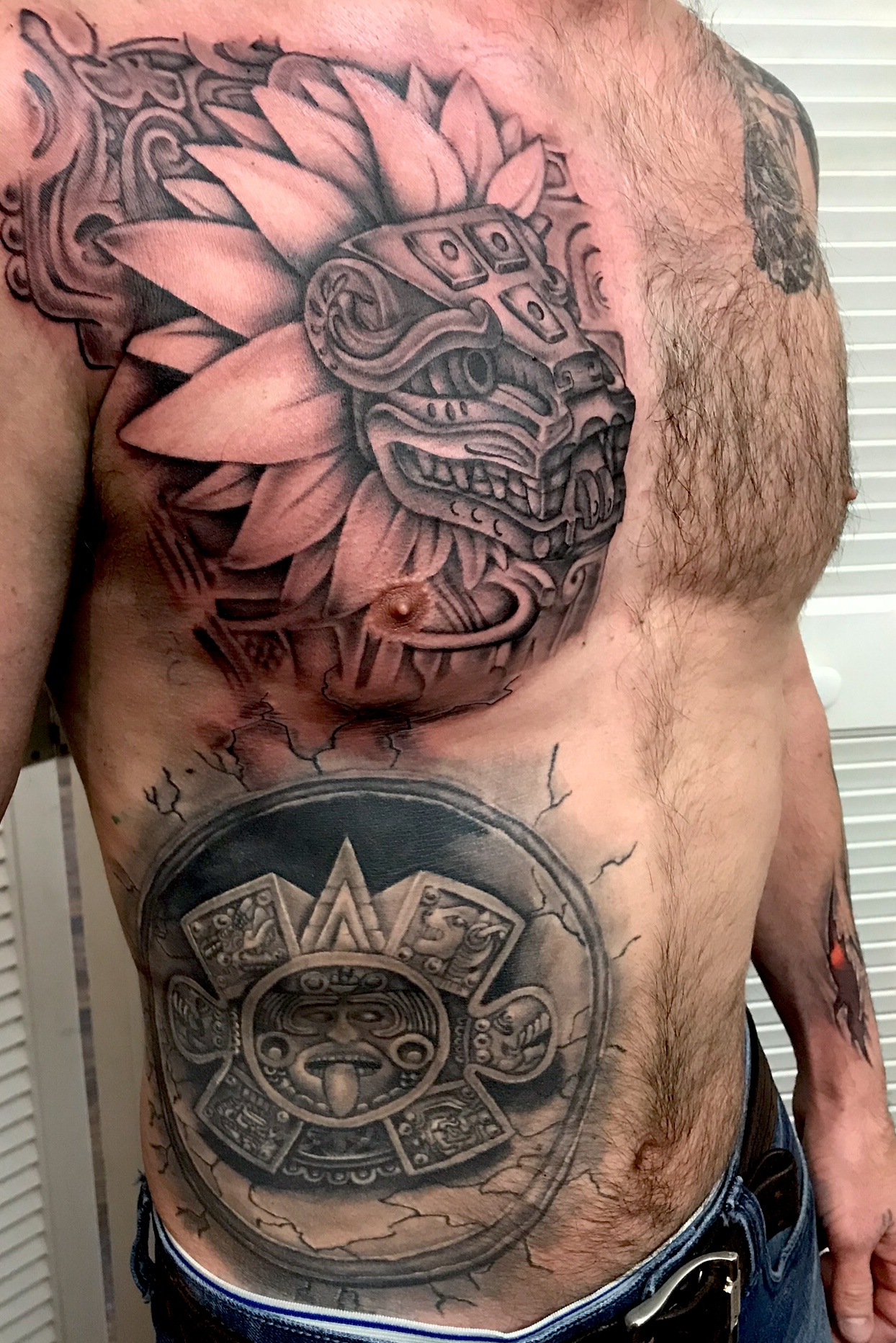 Aztec Warrior Tattoo Chest