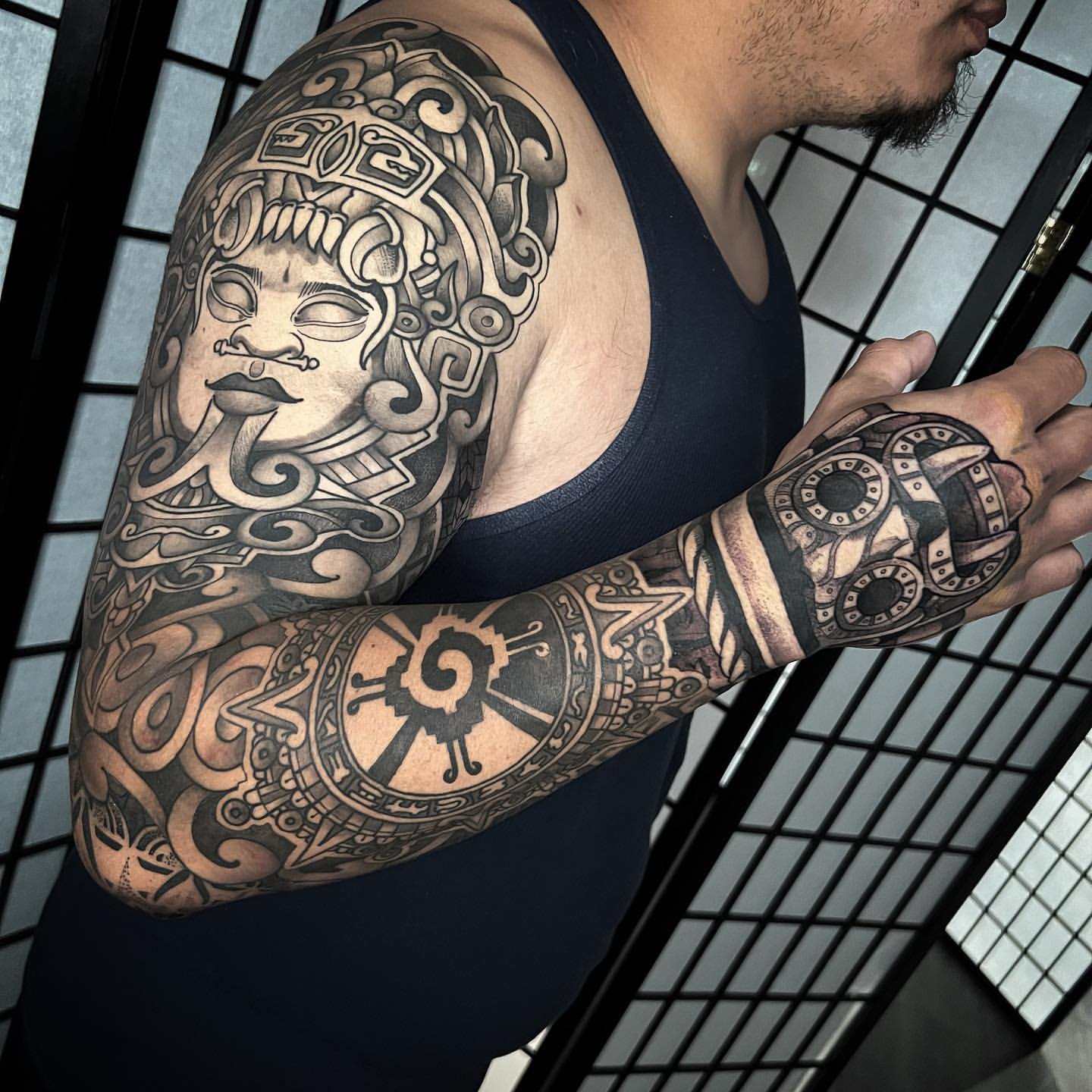 Aztec Tattoos Sleeve Drawings