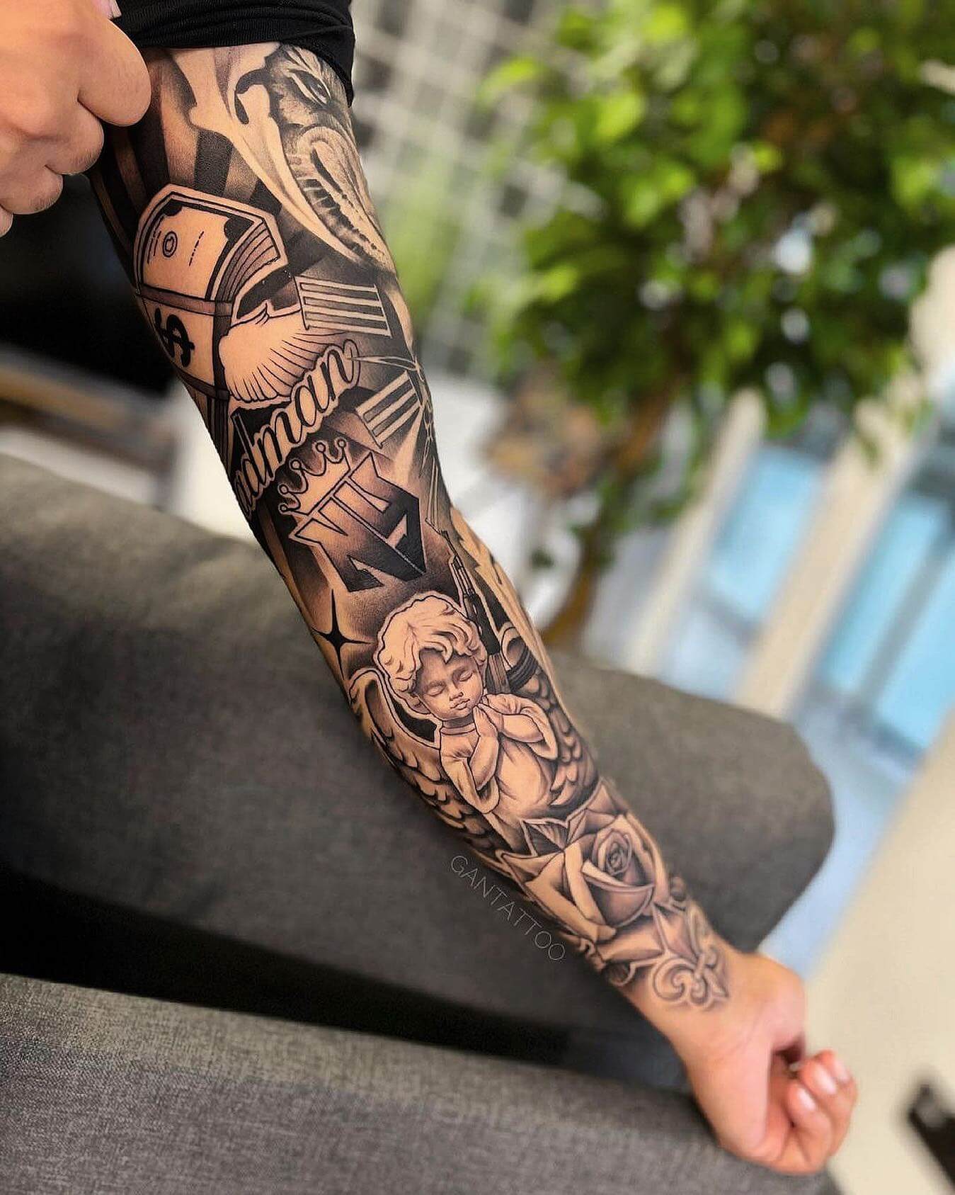 Angel Sleeve Tattoo Inspiration