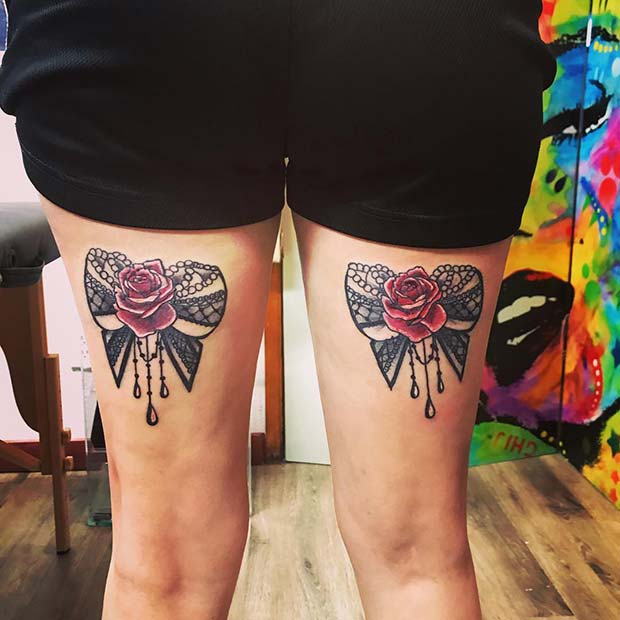 Animal Tattoos on Back Thigh