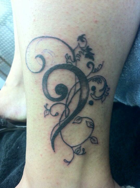 Double bass clef tattoo designs