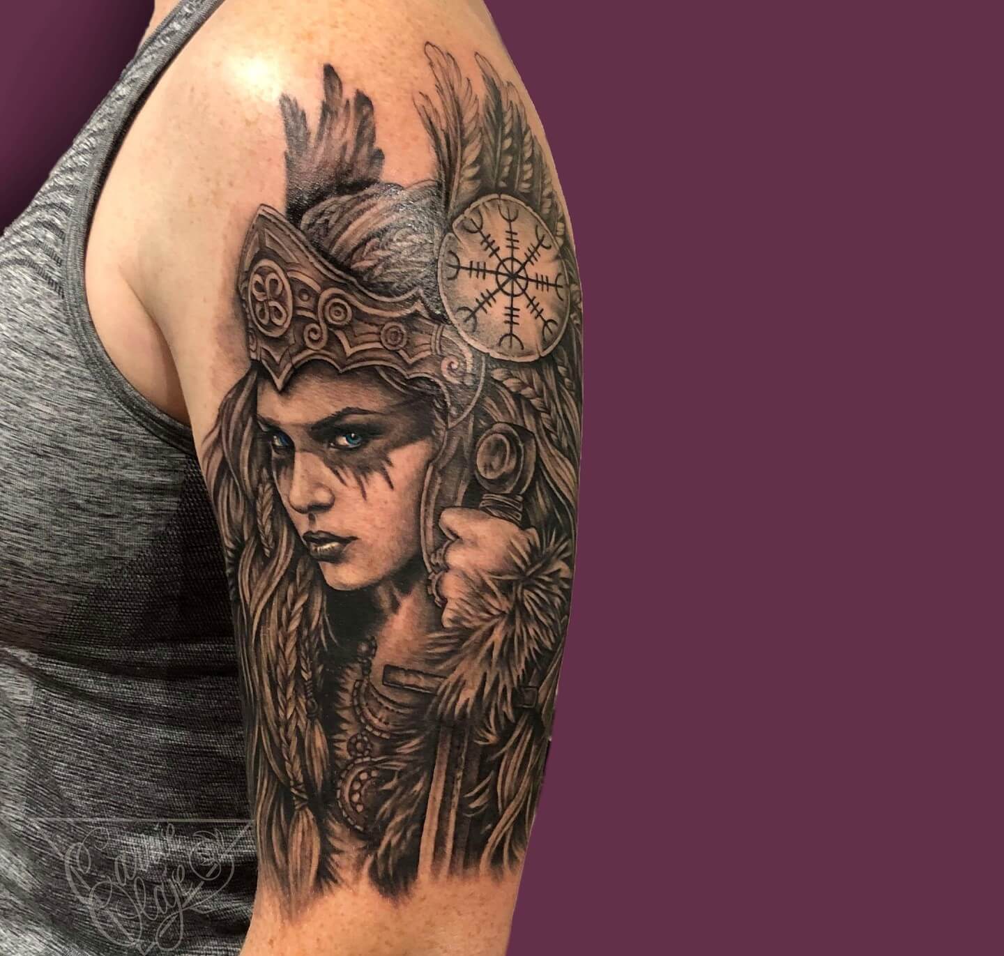 Fearless African warrior tattoo with symbolic elements
