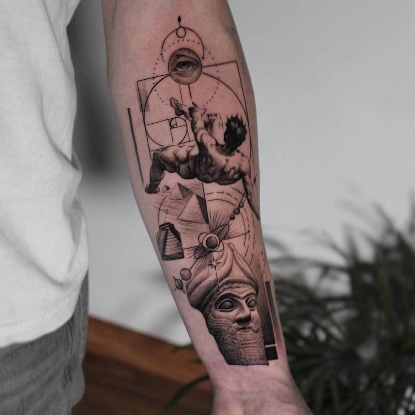 Serpent and Winged Disc Tattoo
