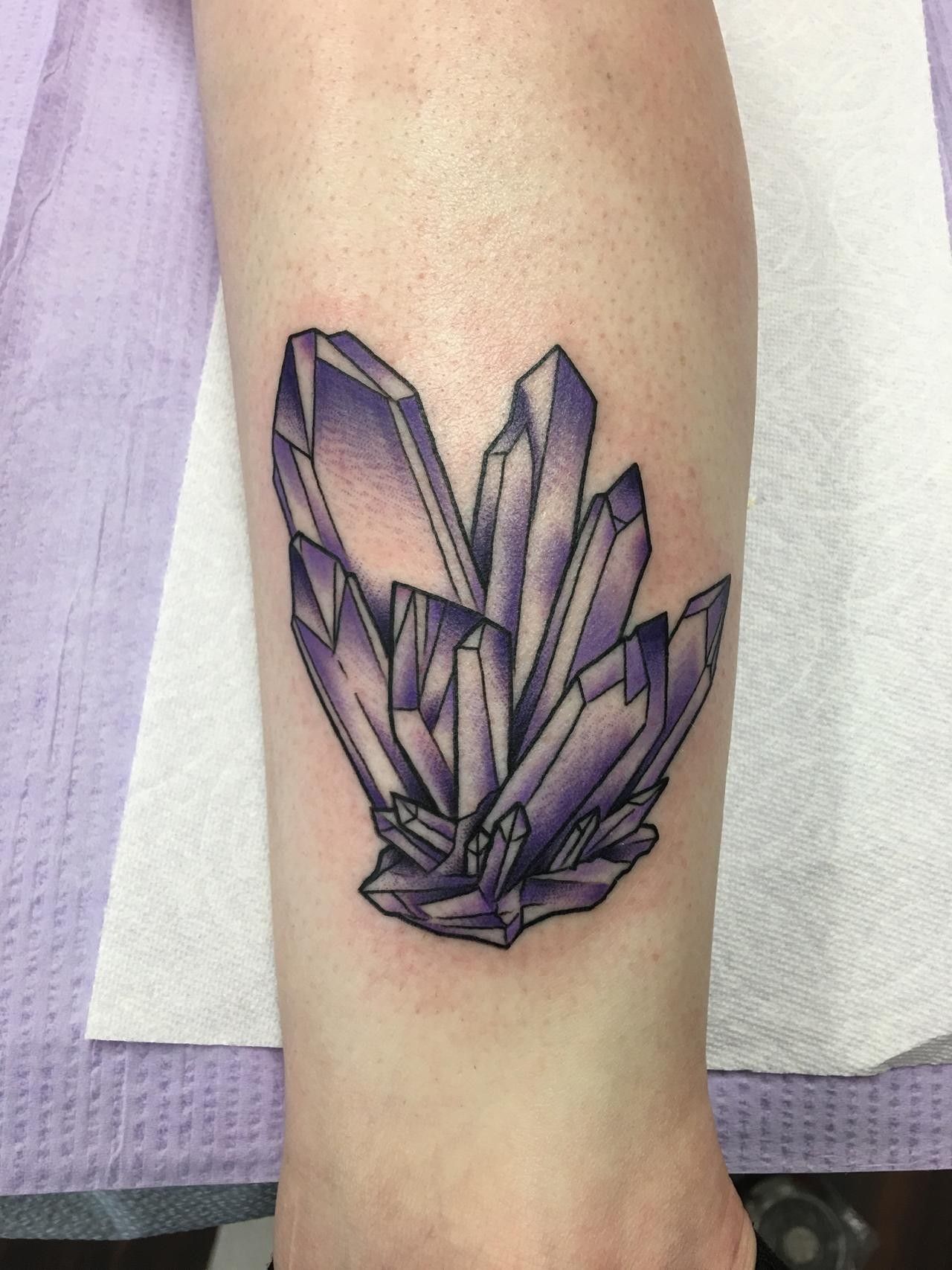 Amethyst Tattoo | Crystal Tattoo, Purple Tattoos, Earthy Tattoos