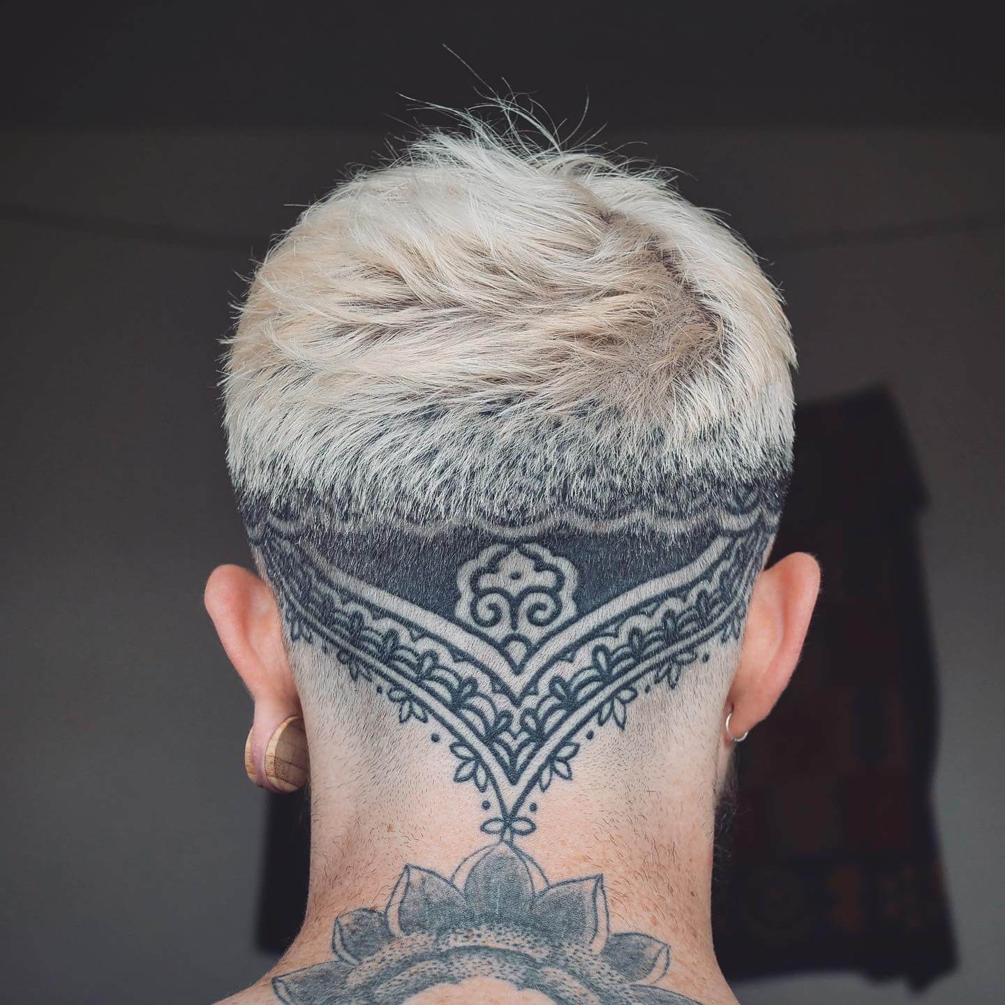 Quote Back of Head Tattoo