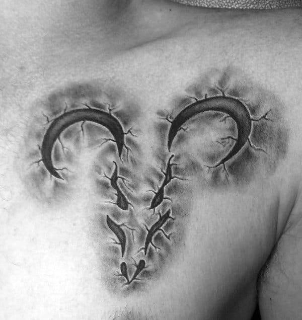 3D Stone Aries Tattoo