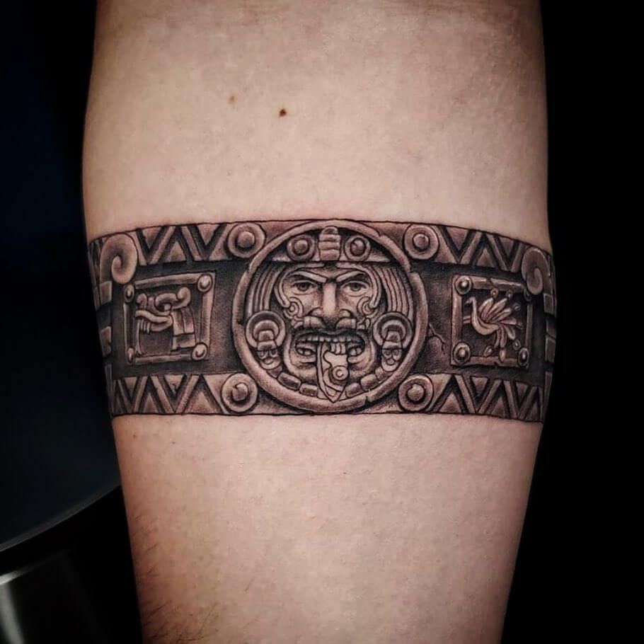 Aztec Pattern Tattoo Band