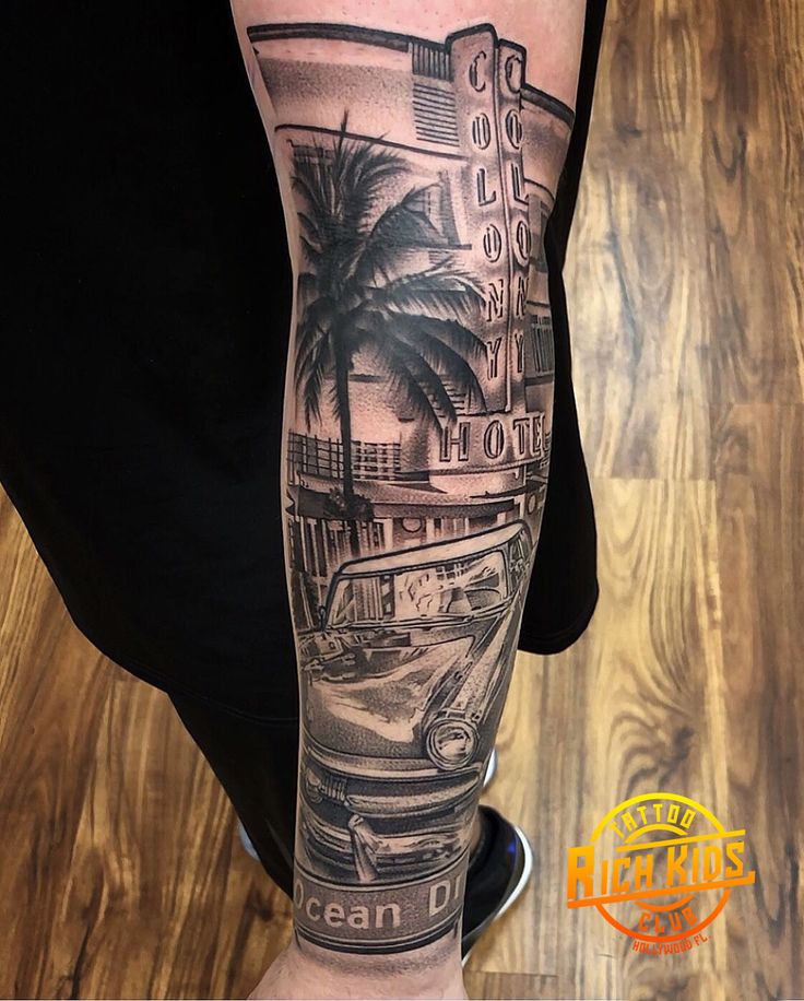 Arm Florida Tattoo Ideas - Sunset Over Ocean