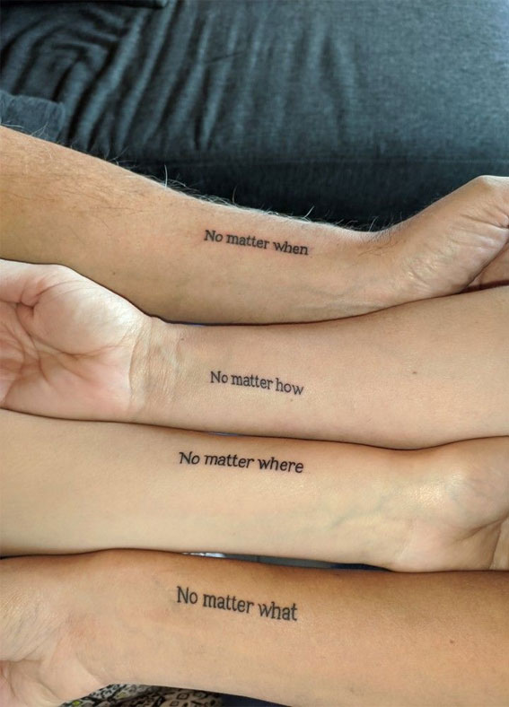 Matching quotes tattoo design