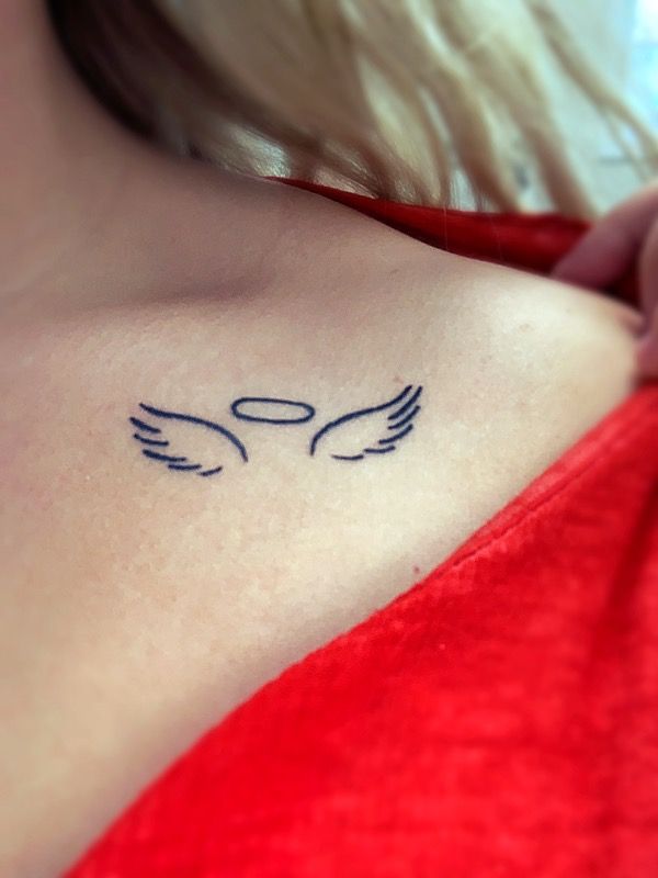 Angel Halo Wings Tribal Tattoos