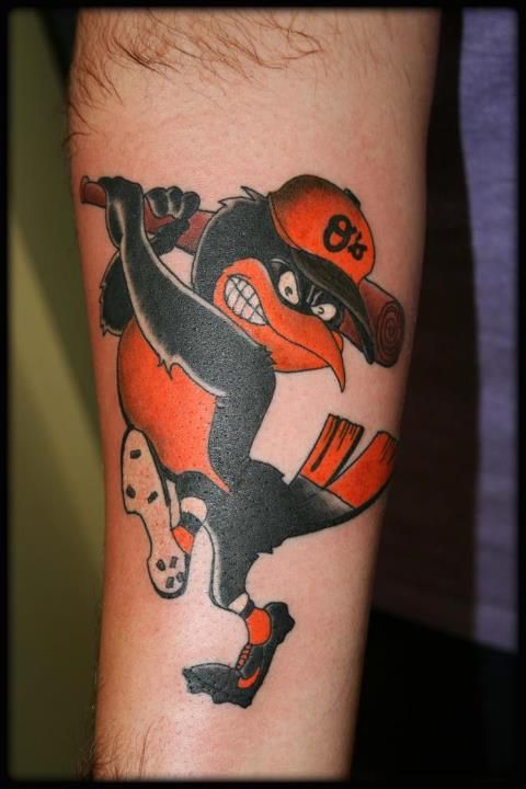 Orioles-inspired tattoo design