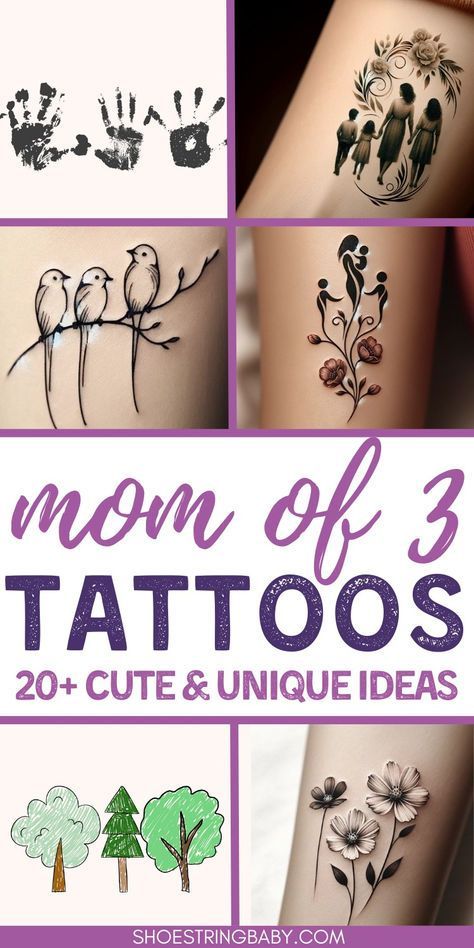 Mom of Three Tattoo Ideas