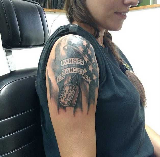 Tattoo of a soaring eagle