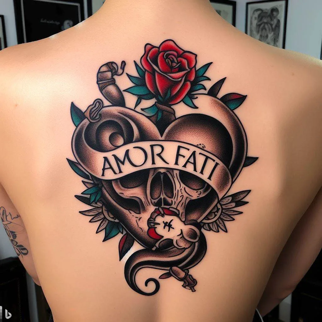Nature-Inspired Amor Fati Tattoo