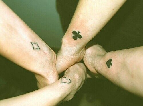 Four person tattoo design for friendships