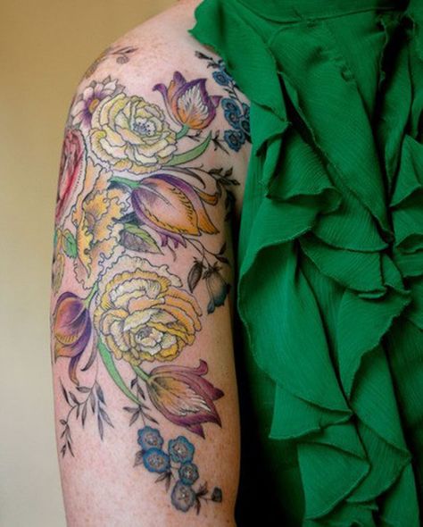 Creative quarter sleeve tattoo