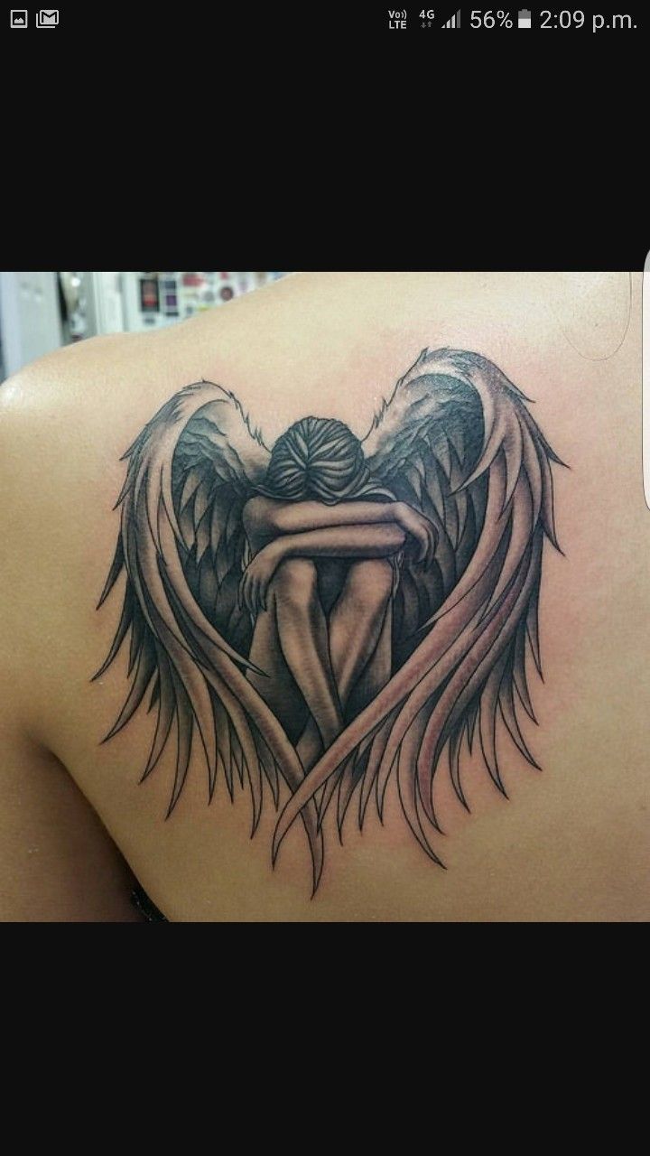 Beautiful Angel Tattoo Design for Women