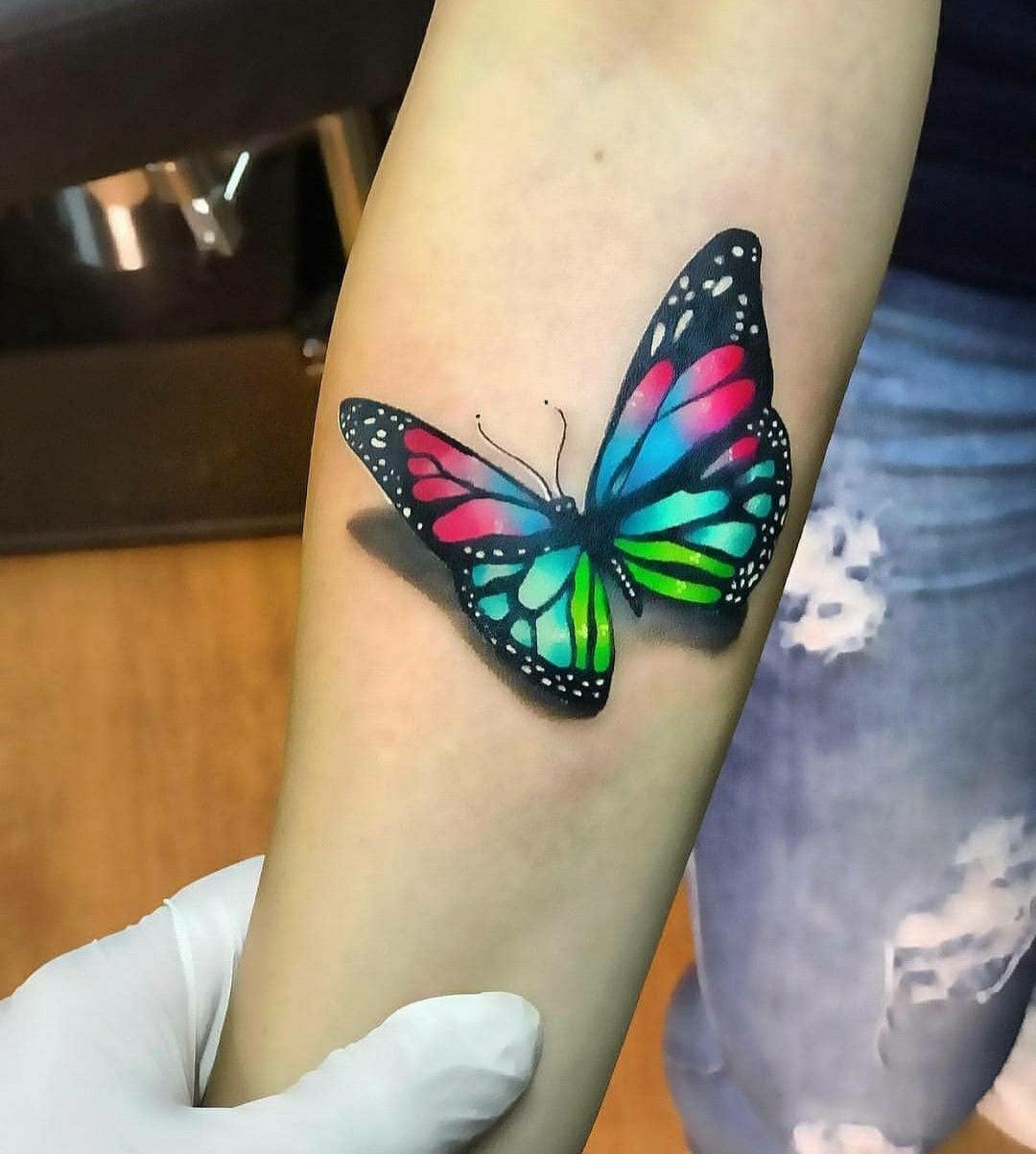 3D butterfly tattoo representing freedom