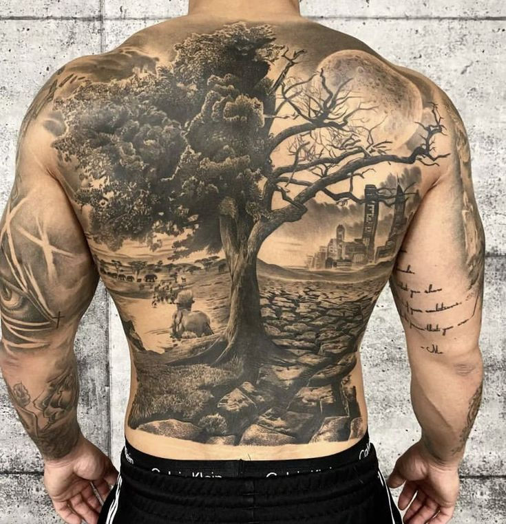 Abstract Back Tattoo