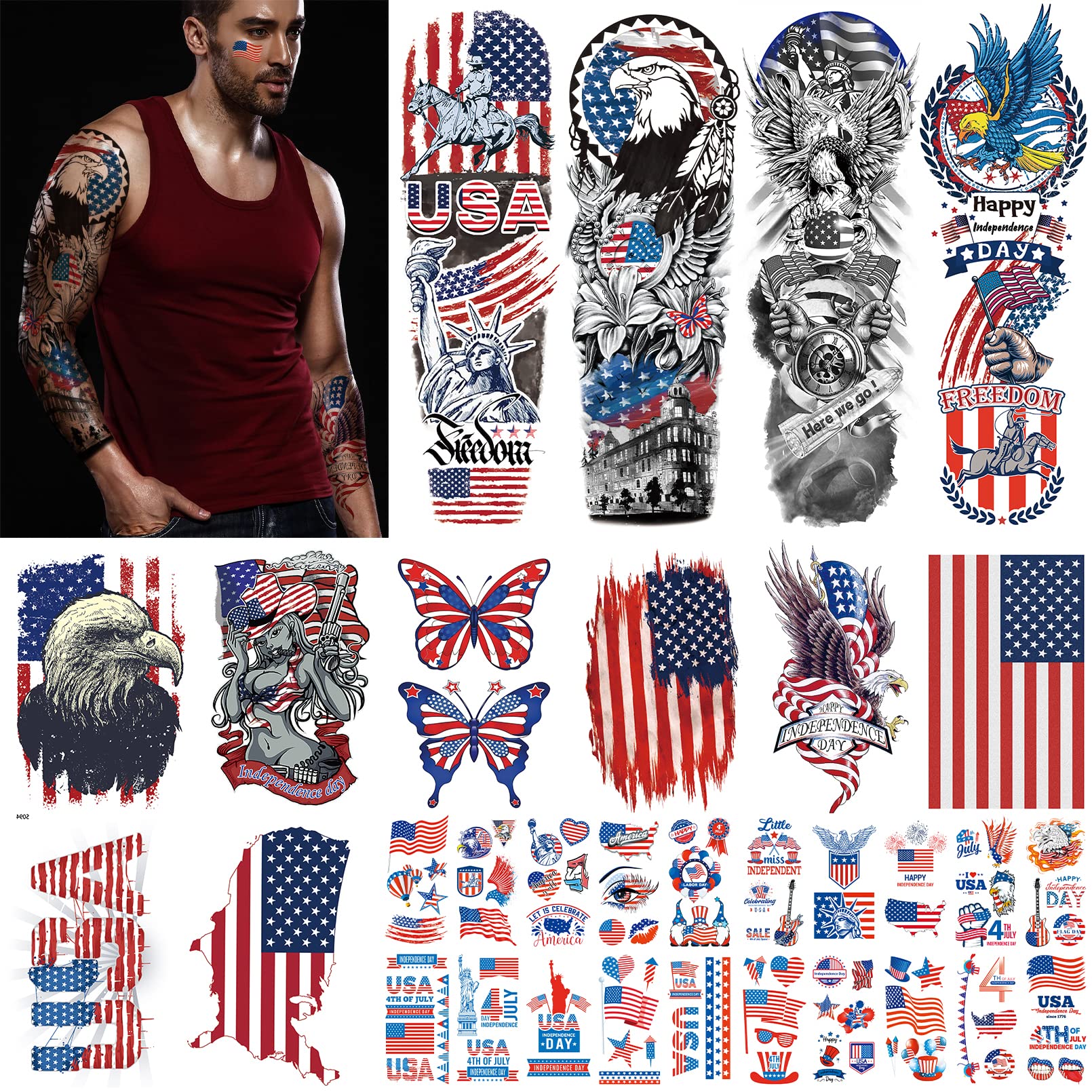 Independence Day Temporary Tattoo