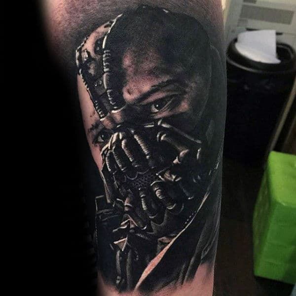 Stylized Bane Portrait Tattoo