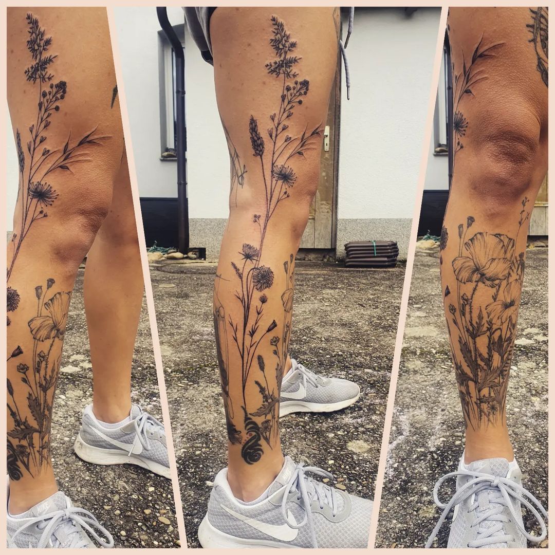 Mythological Back Leg Tattoo