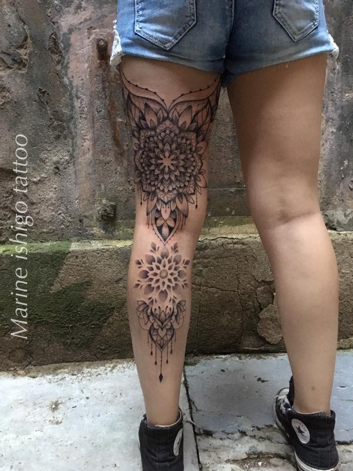 Minimalist Tattoos on Back Thigh