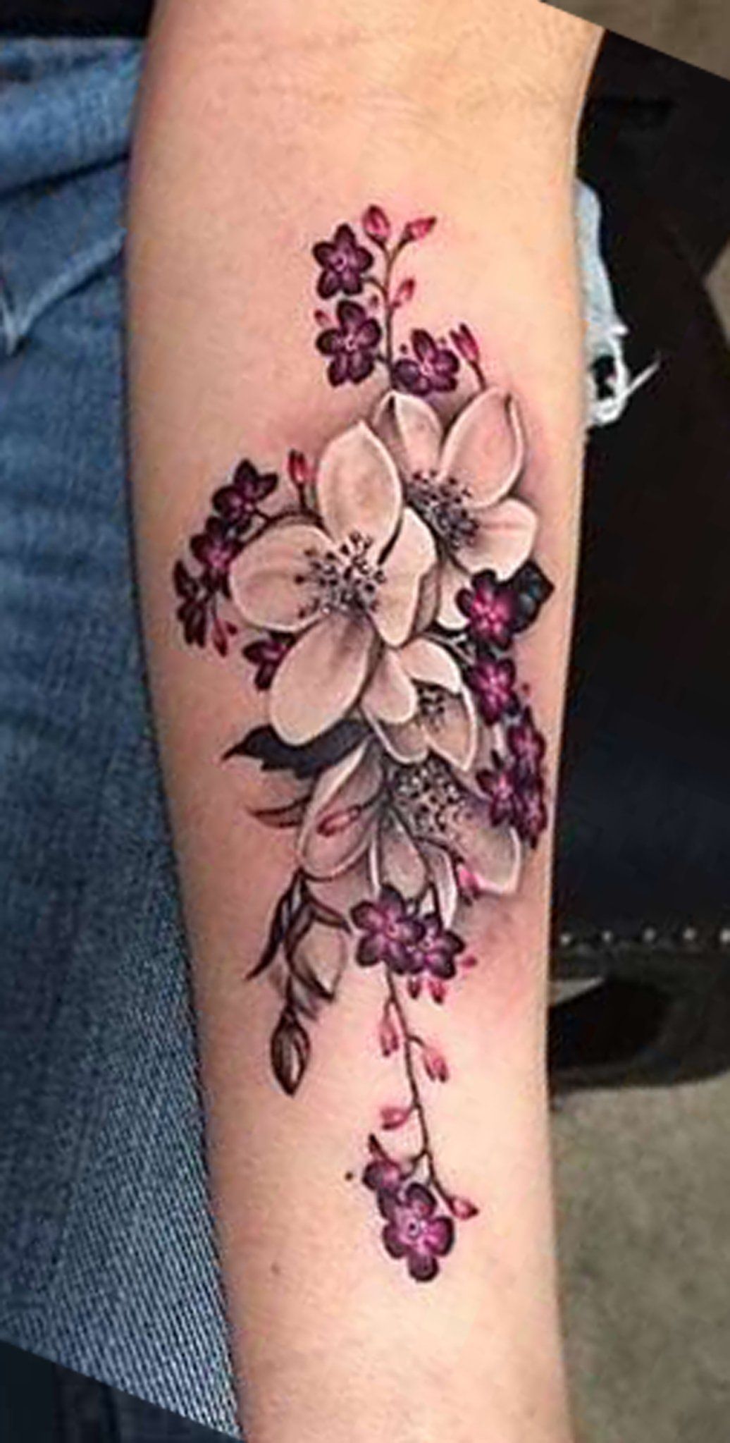 Tropical Flower Forearm Tattoo