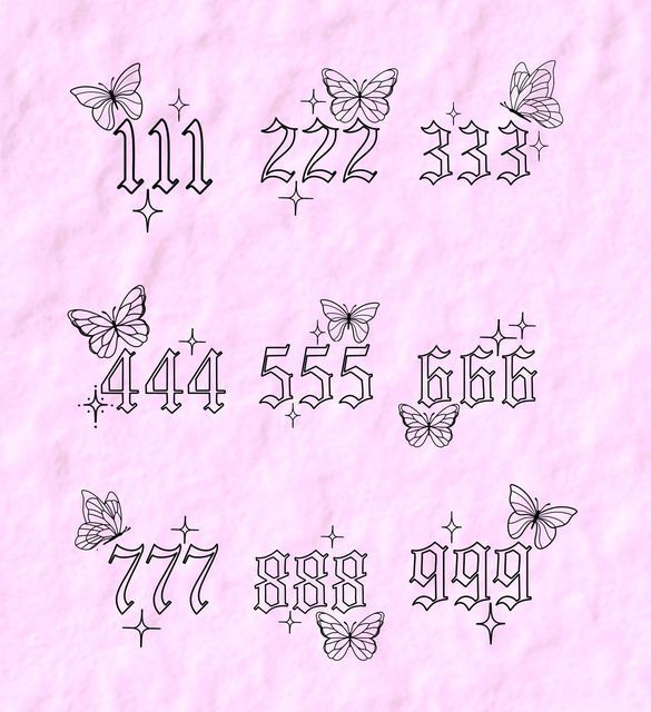 Simplistic Angel Numbers Tattoo