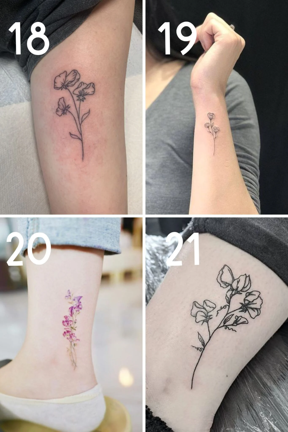 April birth flower tattoo daisy sweet pea – Artofit