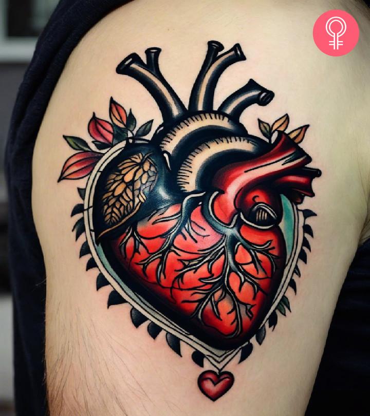 Traditional Anatomical Heart Tattoo