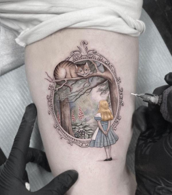 Alice in a Frame Tattoo