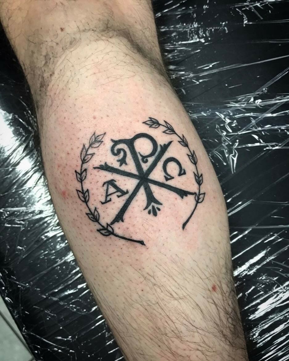 Alpha Omega with Olive Branches