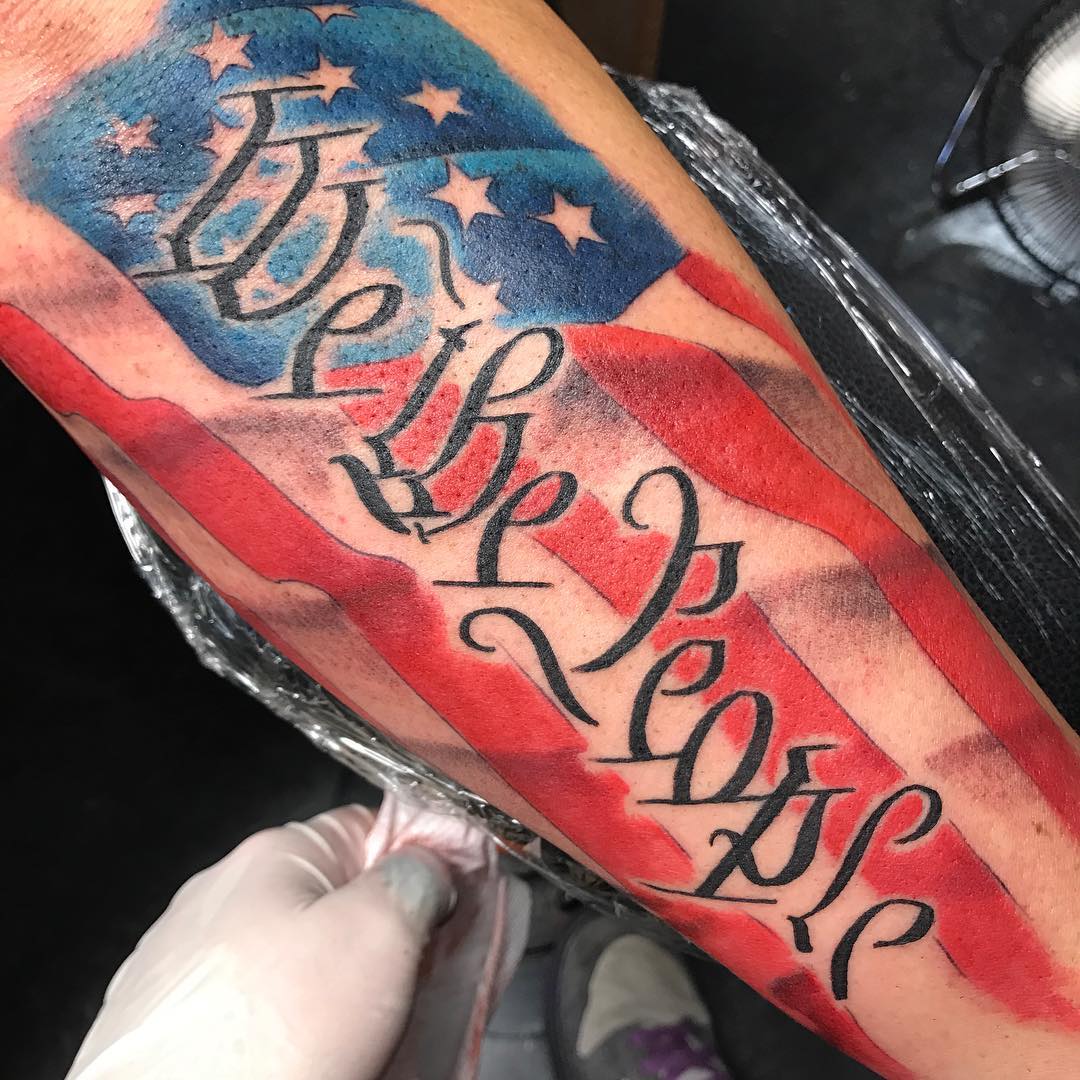 Classic American Flag Tattoo