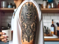 An-Aztec-god-of-death-tattoo-on-the-upper-arm-of-a-man.jpg