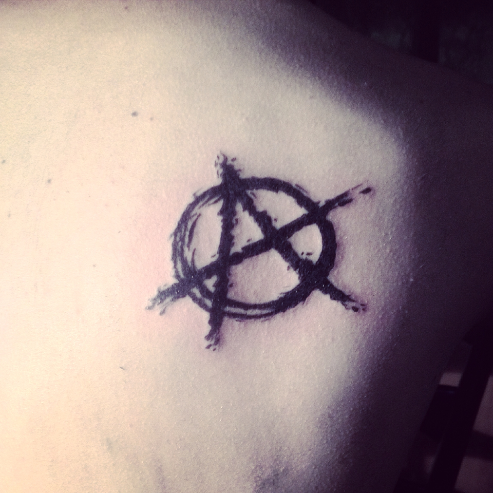 Simple anarchy tattoo design