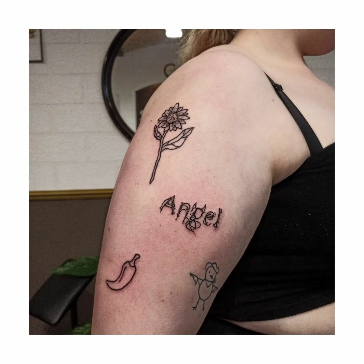Angel Name Patchwork Tattoo