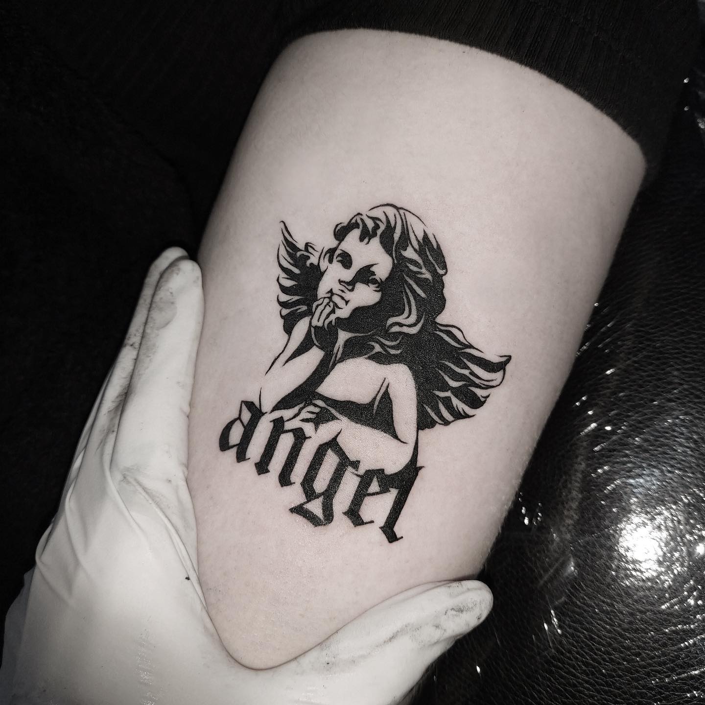Angel Wings with Name Tattoo